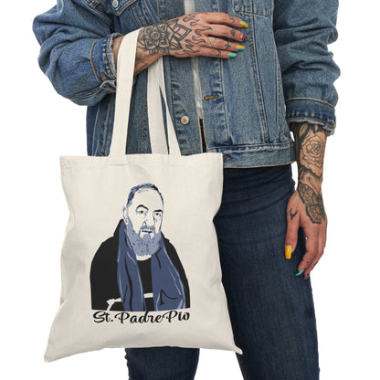 St. Padre Pio Natural Tote Bag