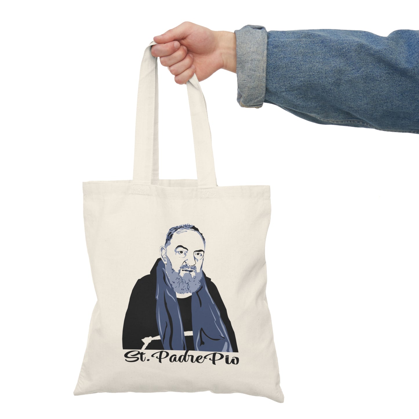 St. Padre Pio Natural Tote Bag